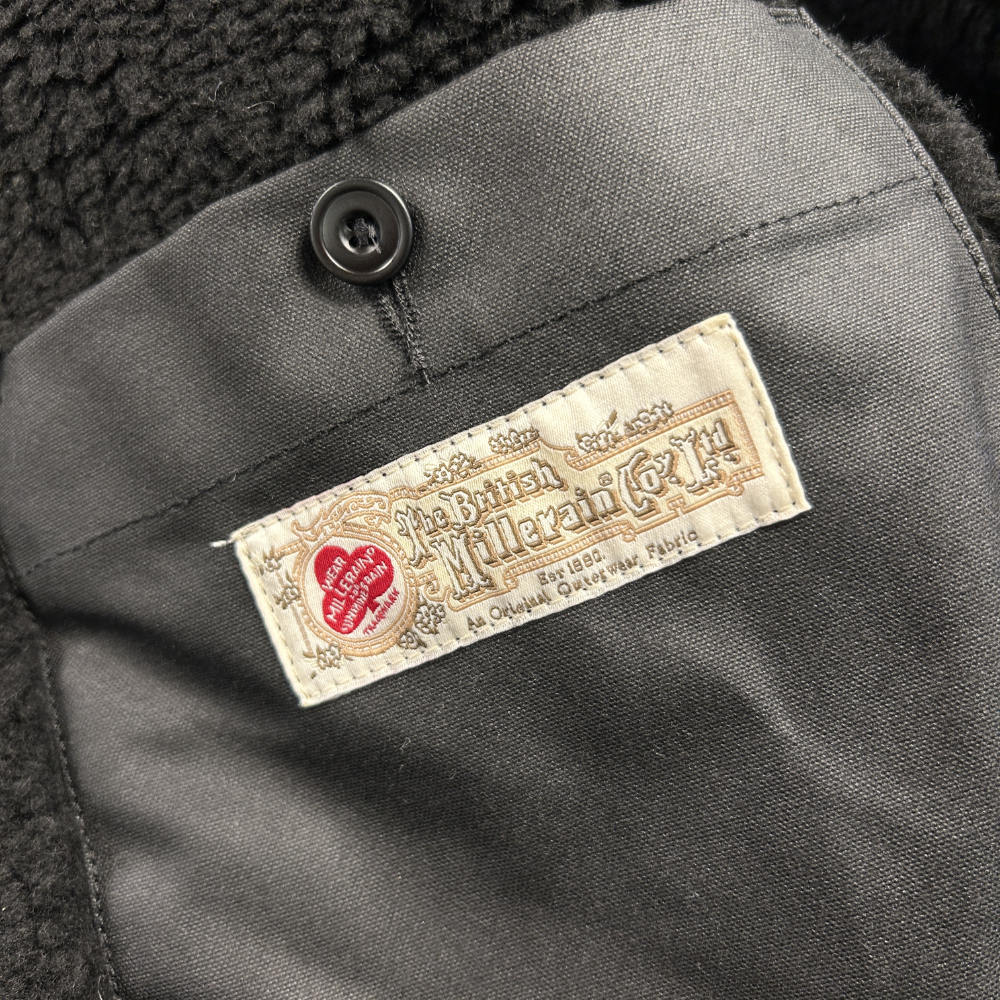 tela genova diamante giubbino waxed deck jacket black