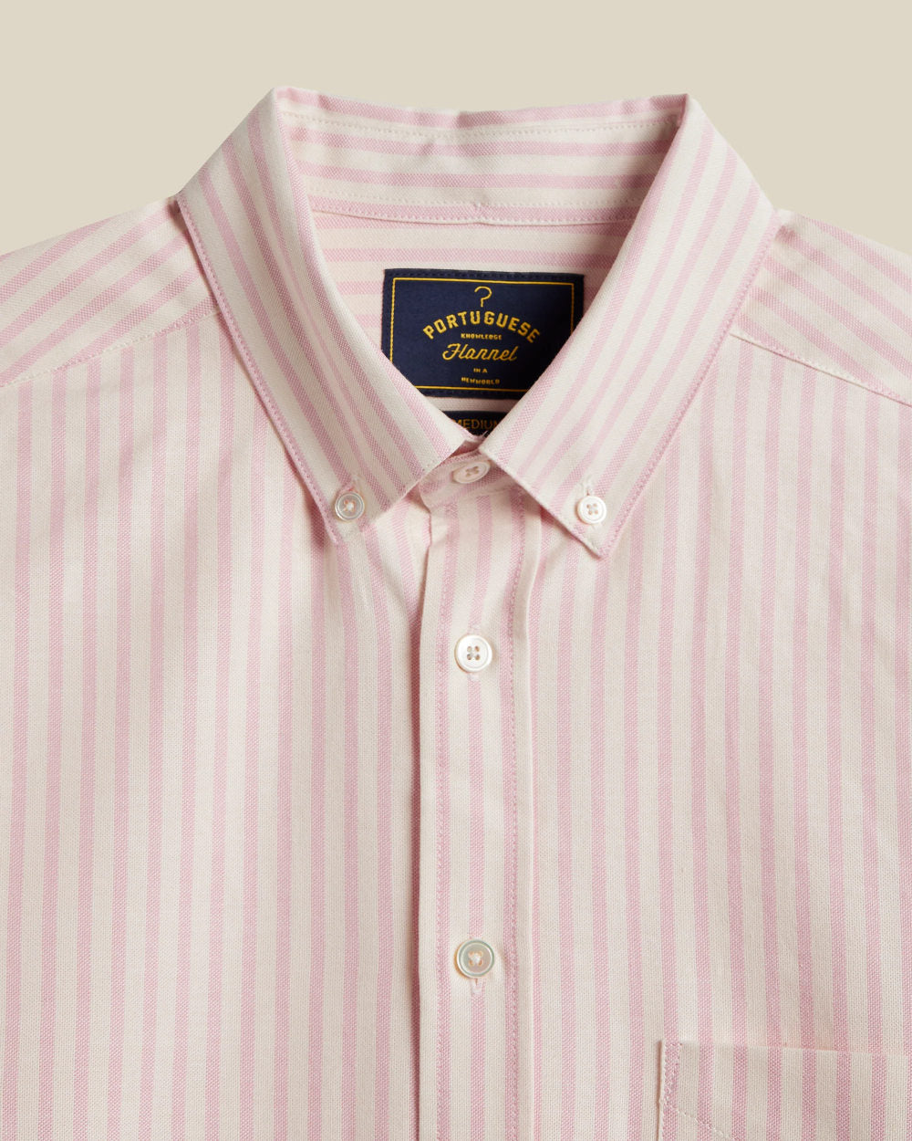portuguese flannel montebello stripe shirt light pink