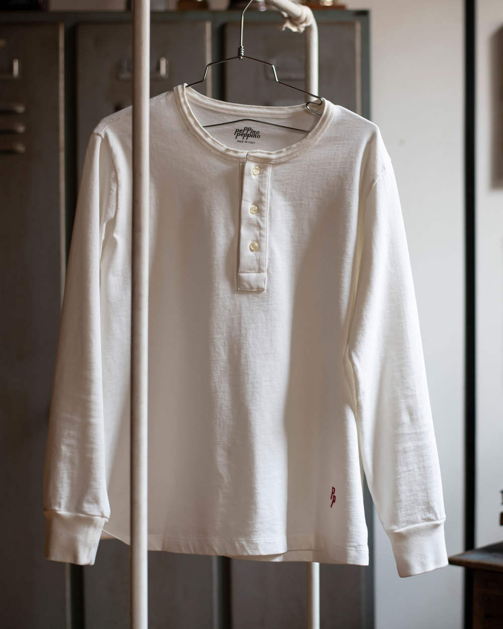 peppino peppino type 154 henley t-shirt off white