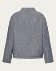 knowledge cotton regular linen overshirt vintage indigo (LAST SIZE XS)