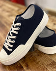 superga artifact 2432 works low cut cotton canvas sneaker navy off white