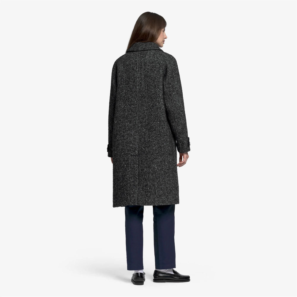 sebago bingham mohair tweed coat grey black