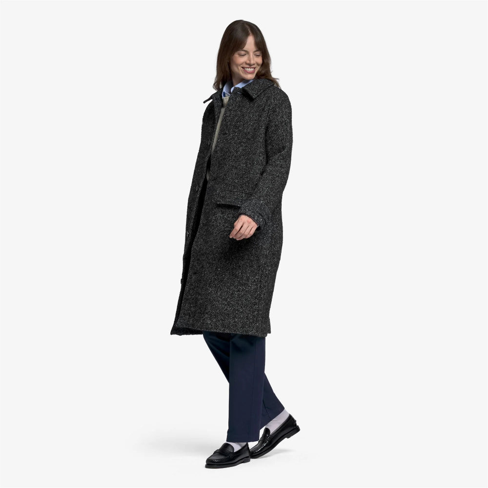sebago bingham mohair tweed coat grey black