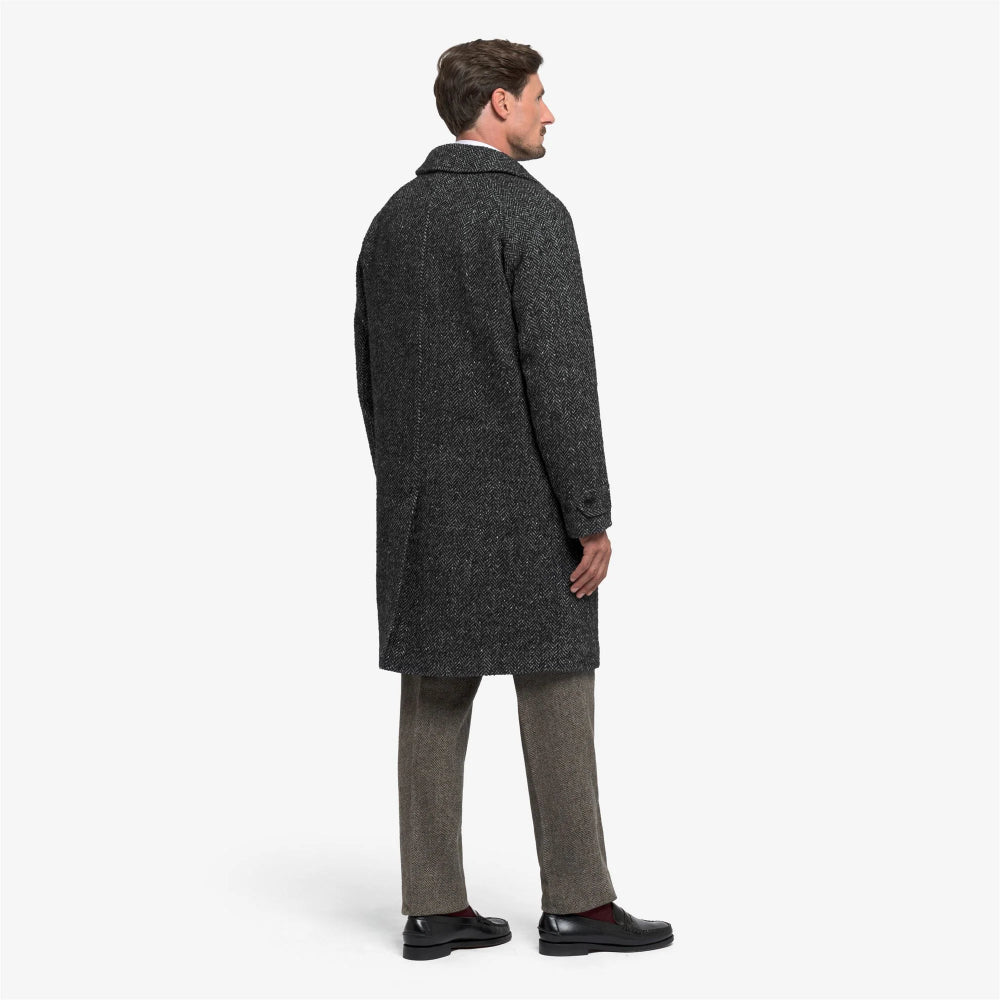 sebago bingham mohair tweed coat grey black