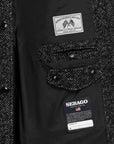 sebago bingham mohair tweed coat grey black