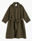 girls of dust military trench wool velour avocado