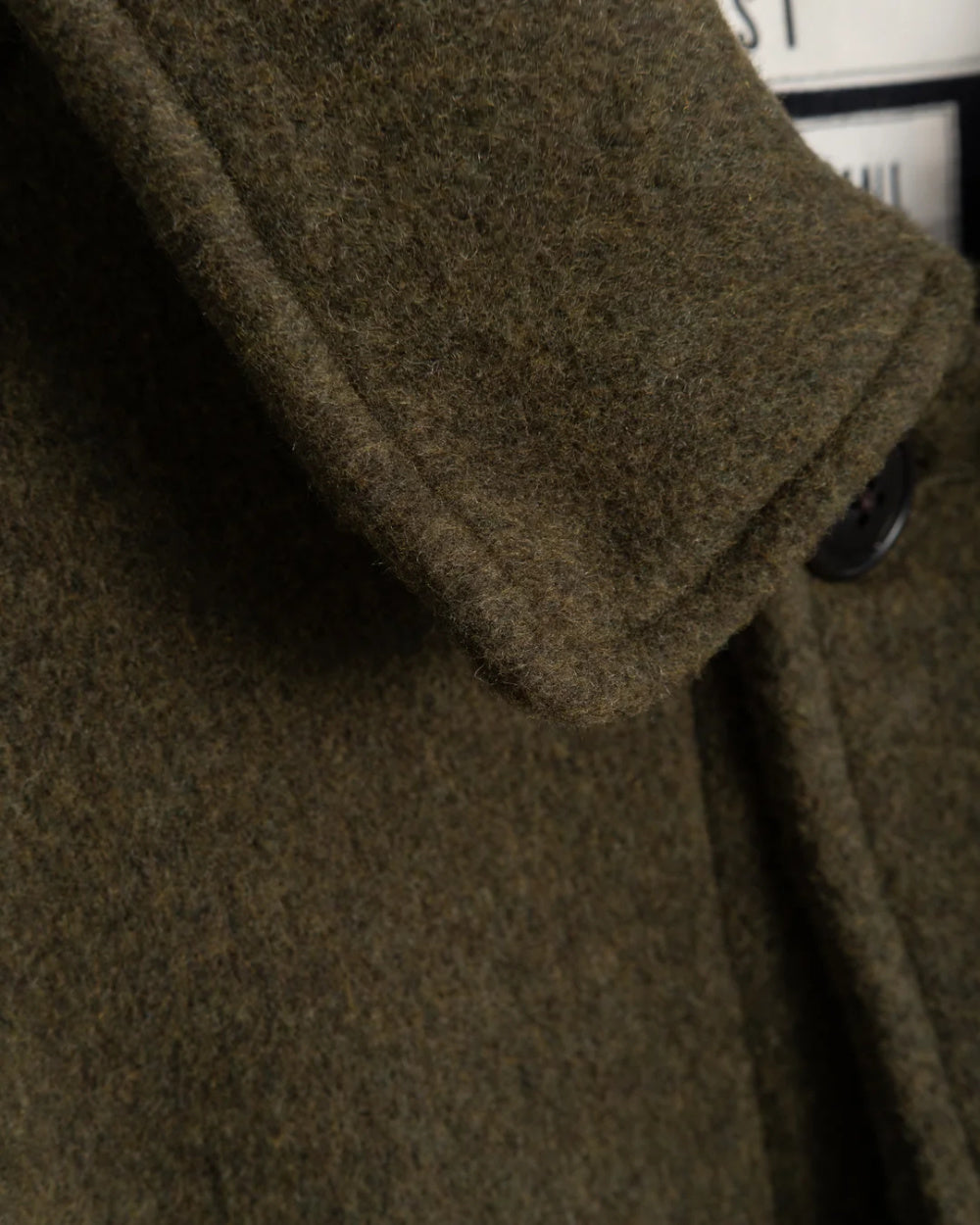 girls of dust military trench wool velour avocado