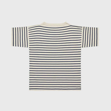 andersen andersen boatsman short sleeve t-shirt raw cotton royal blue stripe