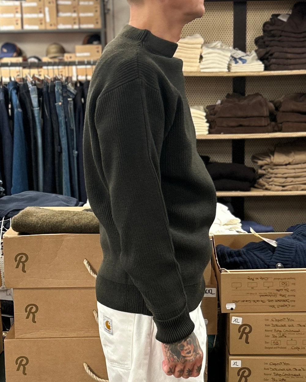 andersen andersen sailor crewneck hunting green
