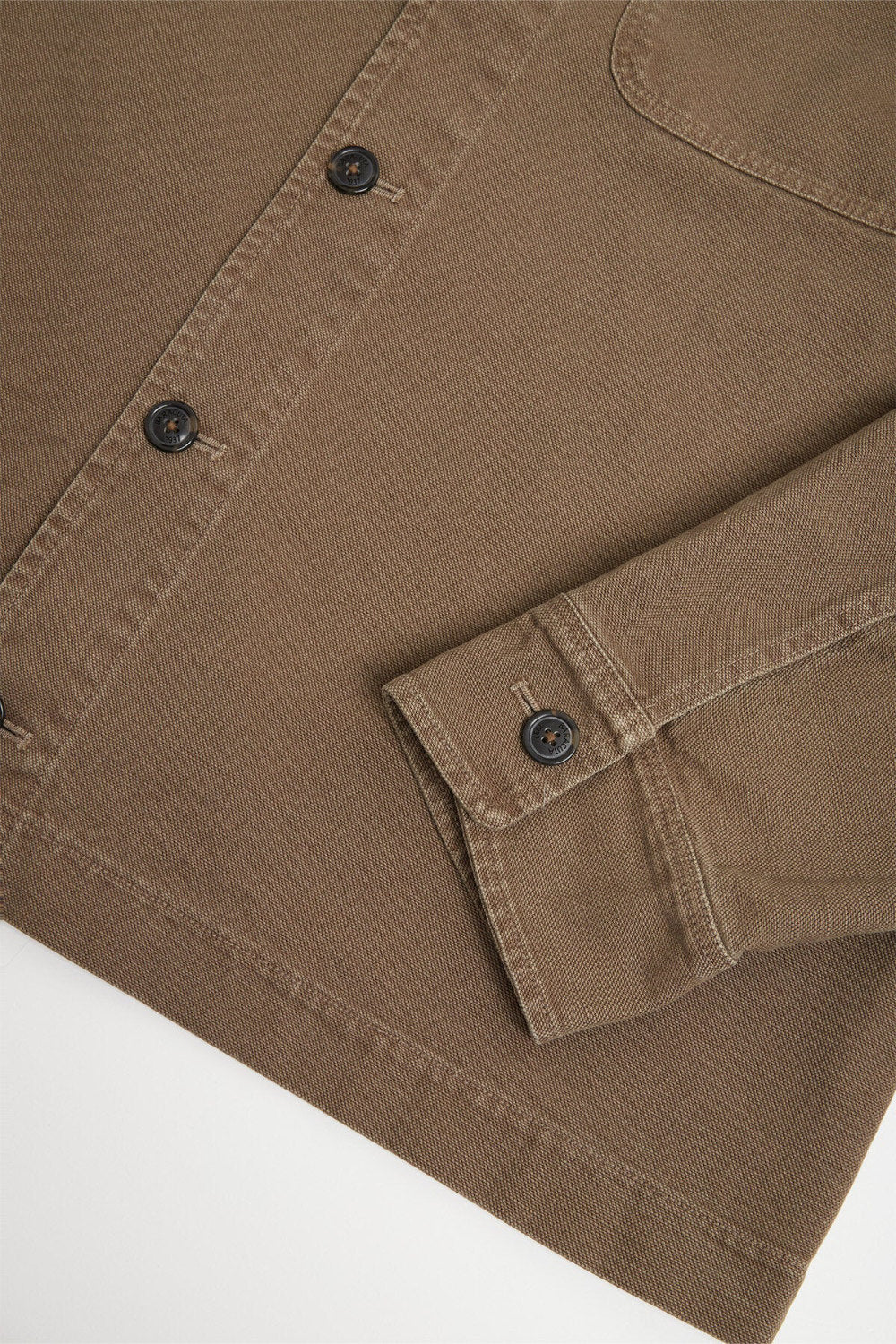 baracuta canvas garment dyed overshirt tarmac green