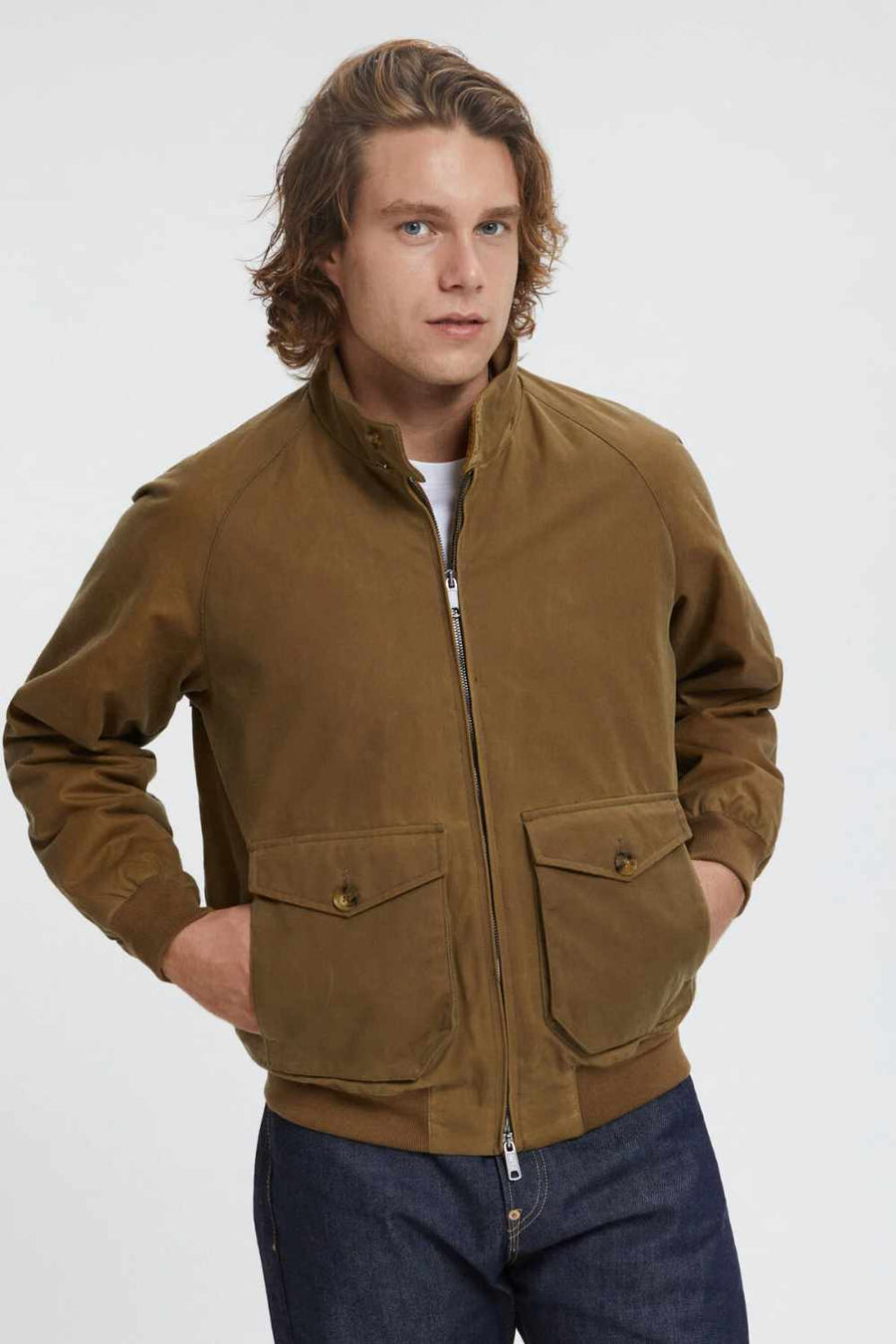 baracuta g9 af pocket waxed tan