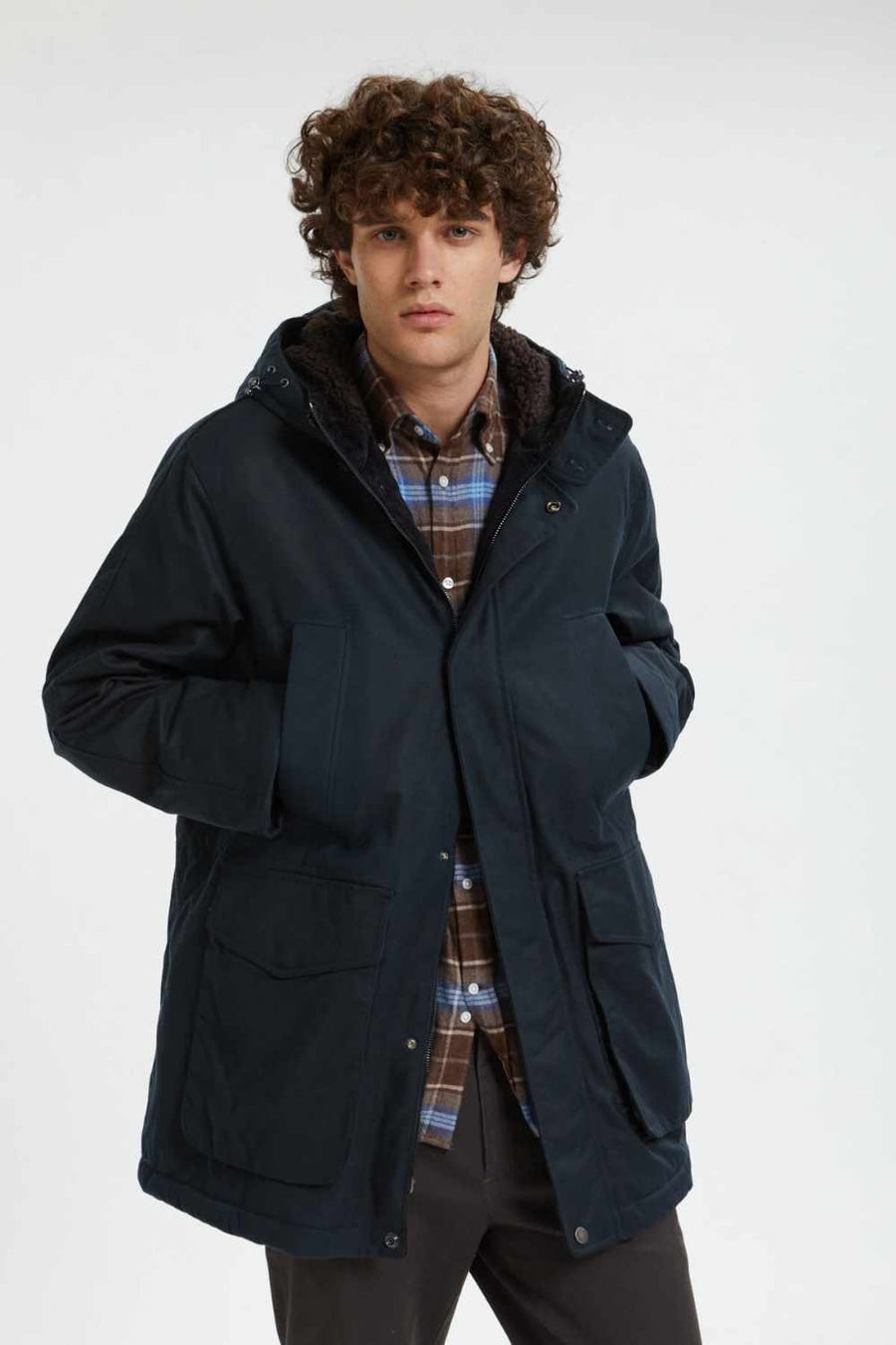 baracuta waxed shooting field park dark navy