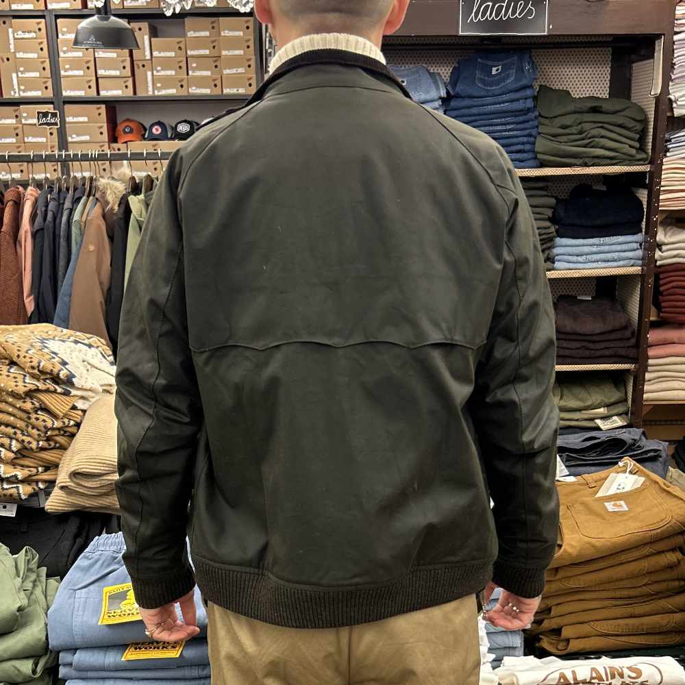 baracuta x barbour porton wax jacket olive