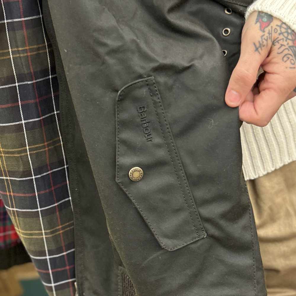 baracuta x barbour porton wax jacket olive