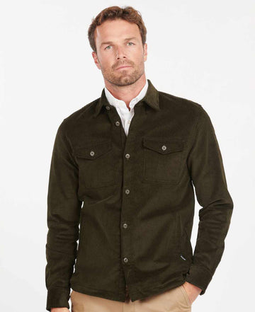 barbour cord overshirt olive