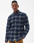 barbour ronan tailored check shirt inky blue