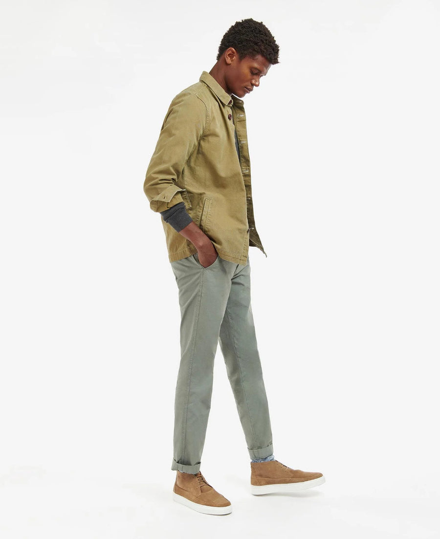 barbour washed overshirt bleached olive