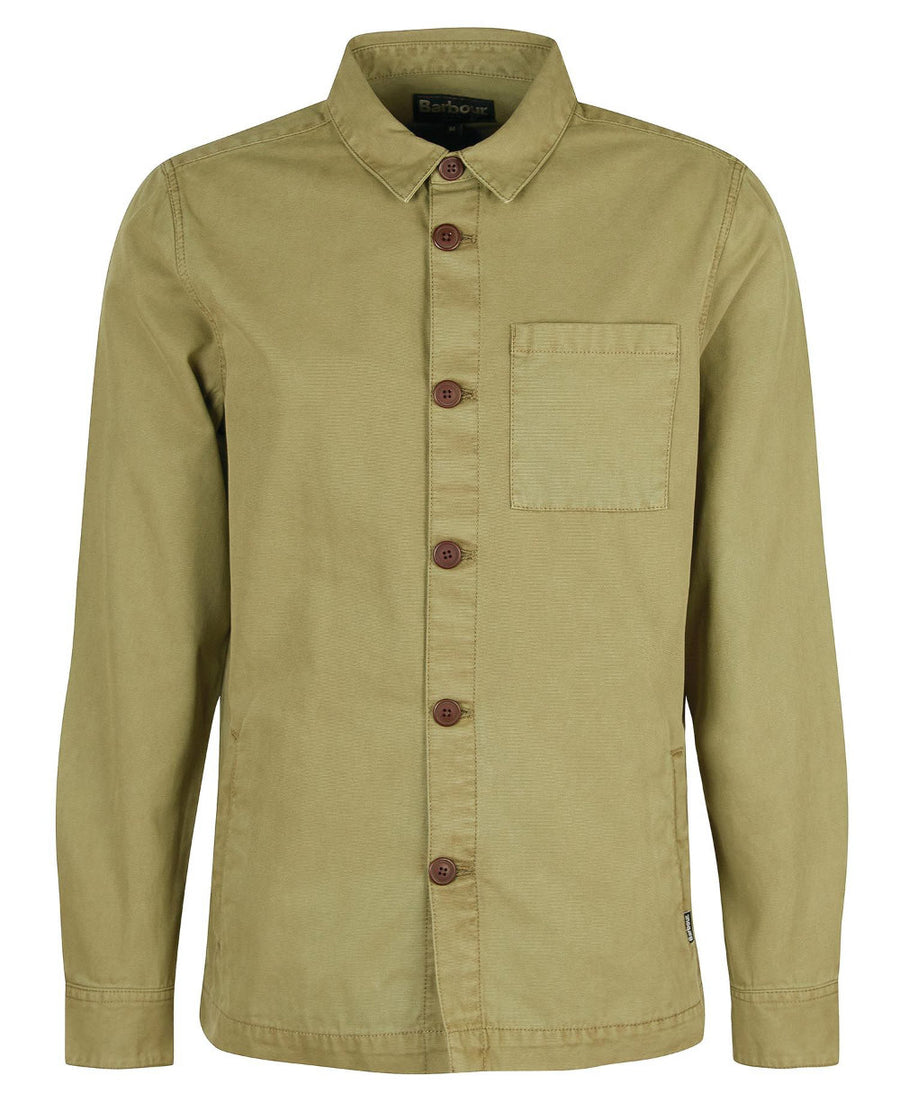 barbour washed overshirt bleached olive