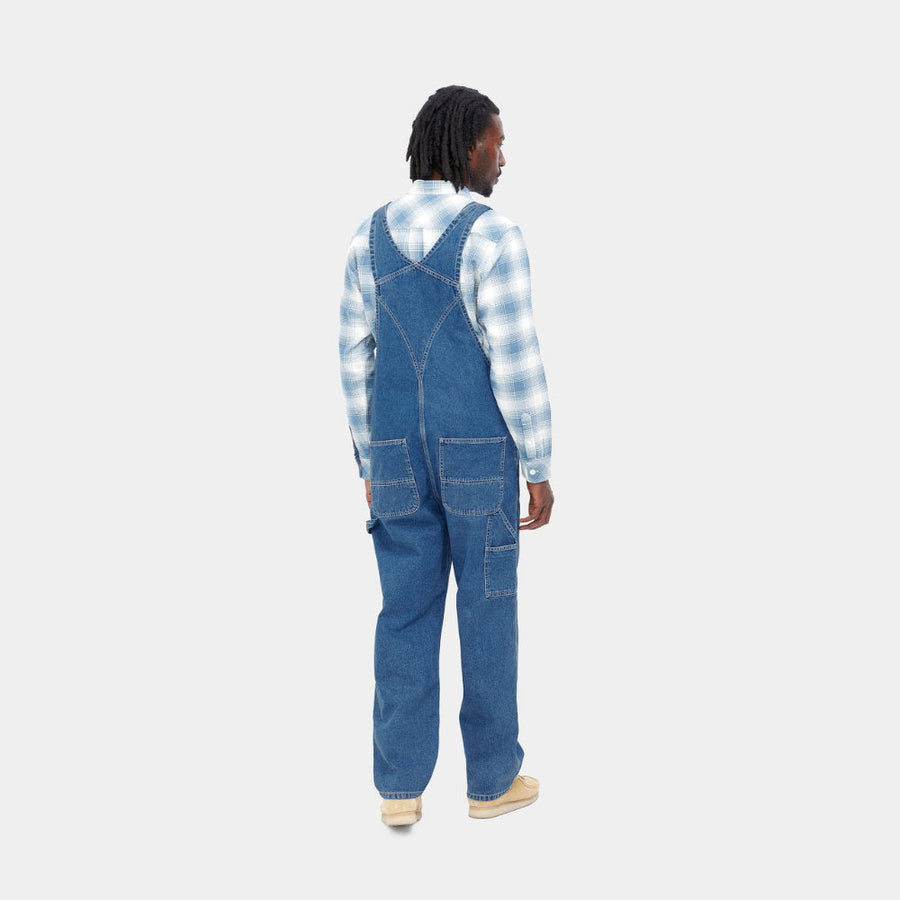 carhartt wip bib overall blue stone washed