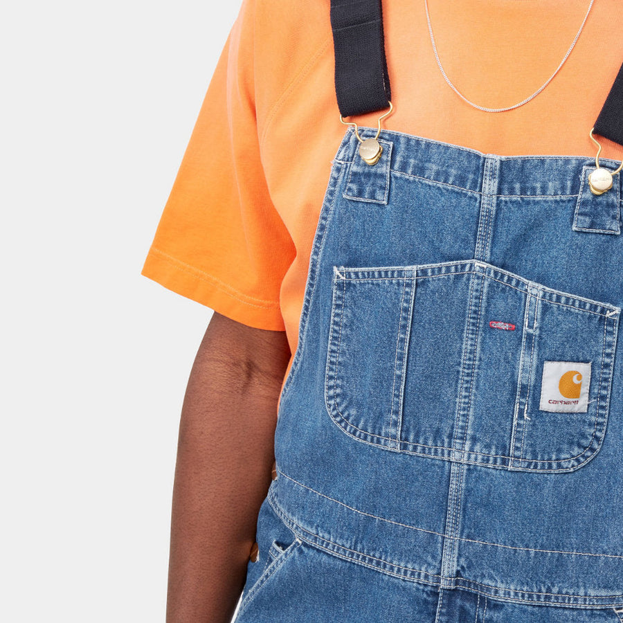 carhartt wip bib overall blue stone washed