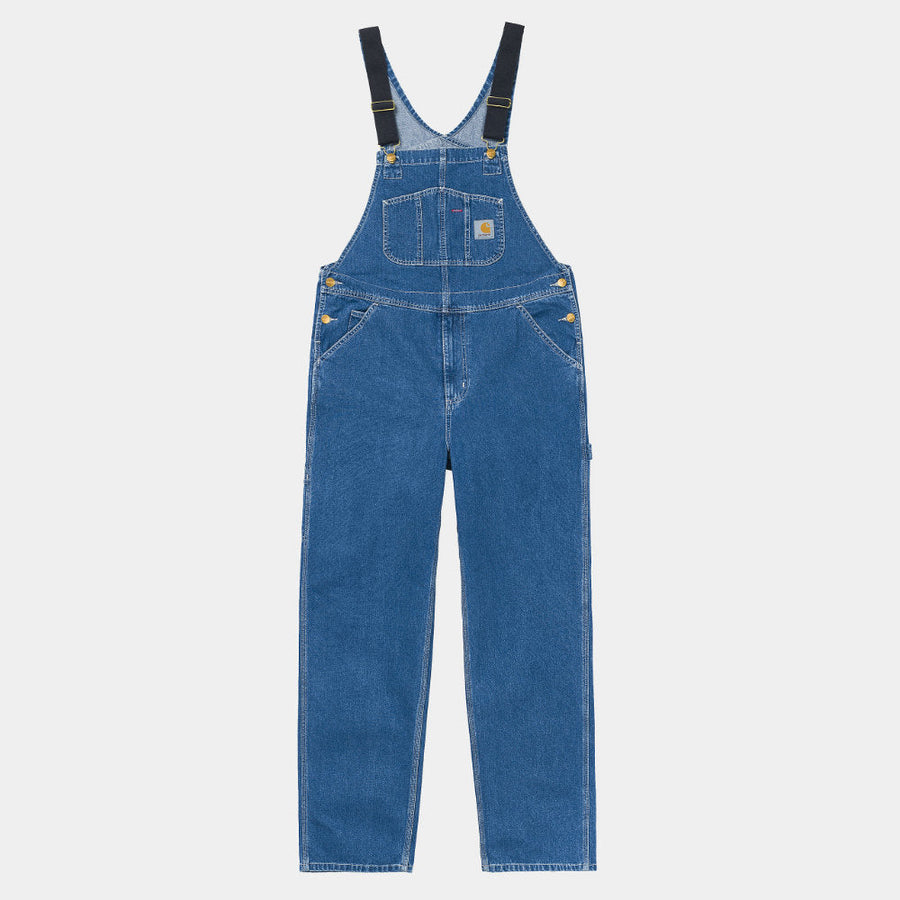 carhartt wip bib overall blue stone washed