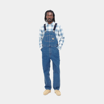 carhartt wip bib overall blue stone washed