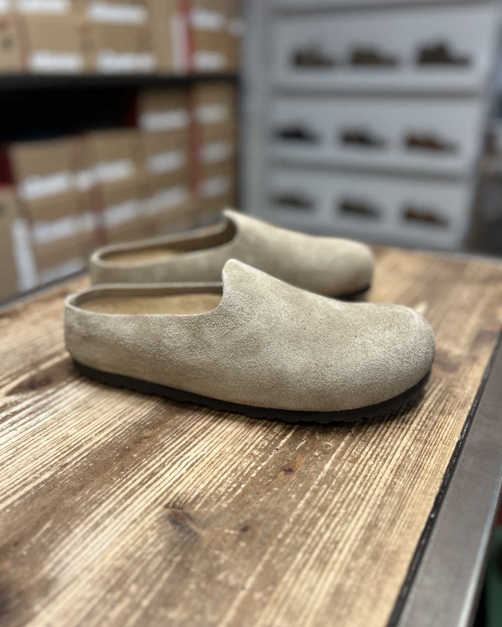 birkenstock amsterdam wrapped taupe