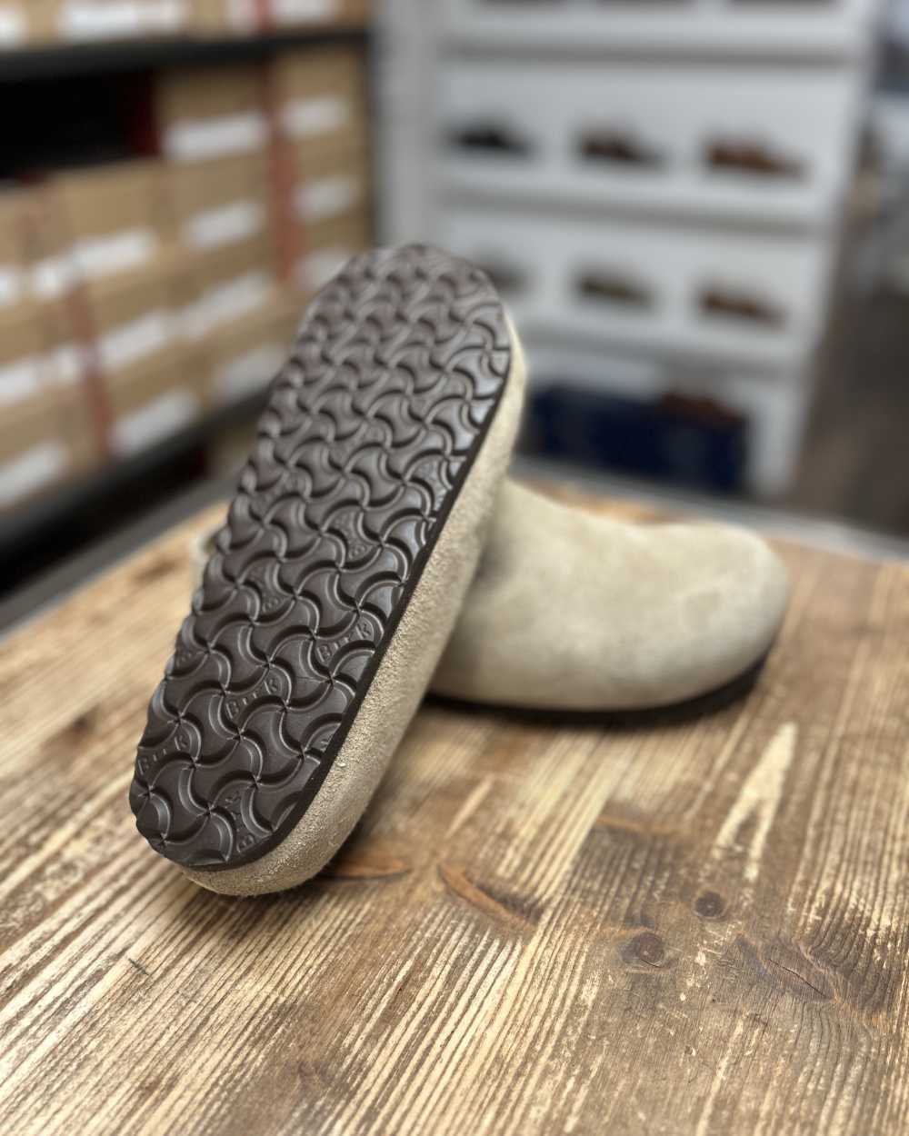 birkenstock amsterdam wrapped taupe