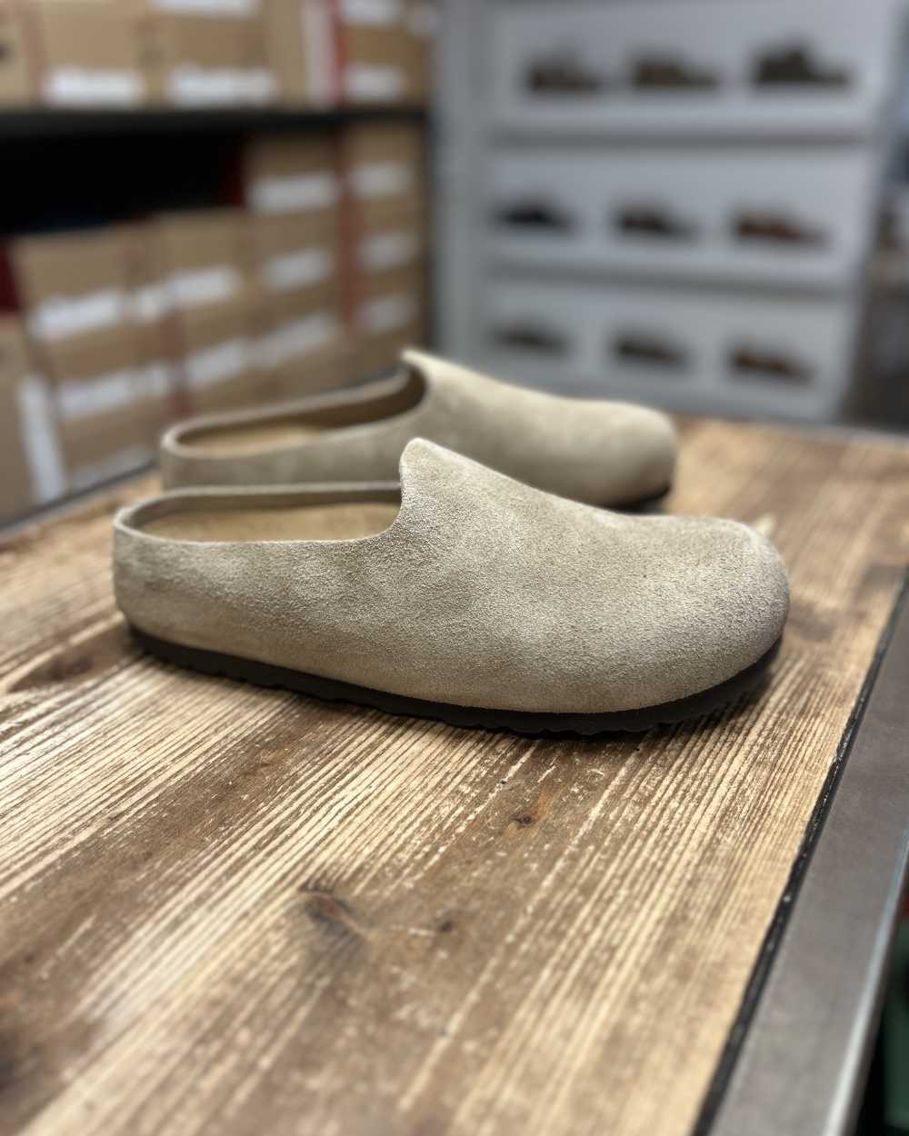 birkenstock amsterdam wrapped taupe