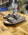birkenstock arizona faded purple tonal soft footbed