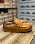 birkenstock naples wrapped double stitch cognac