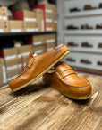 birkenstock naples wrapped double stitch cognac