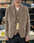 captain santors 5505 blazer jacket ck505 brown cotton linen