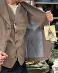 captain santors 5505 blazer jacket ck505 brown cotton linen