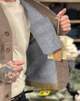 captain santors 7706 vest ck505 brown cotton linen