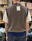 captain santors knit vest blu kaki