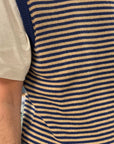 captain santors knit vest blu kaki