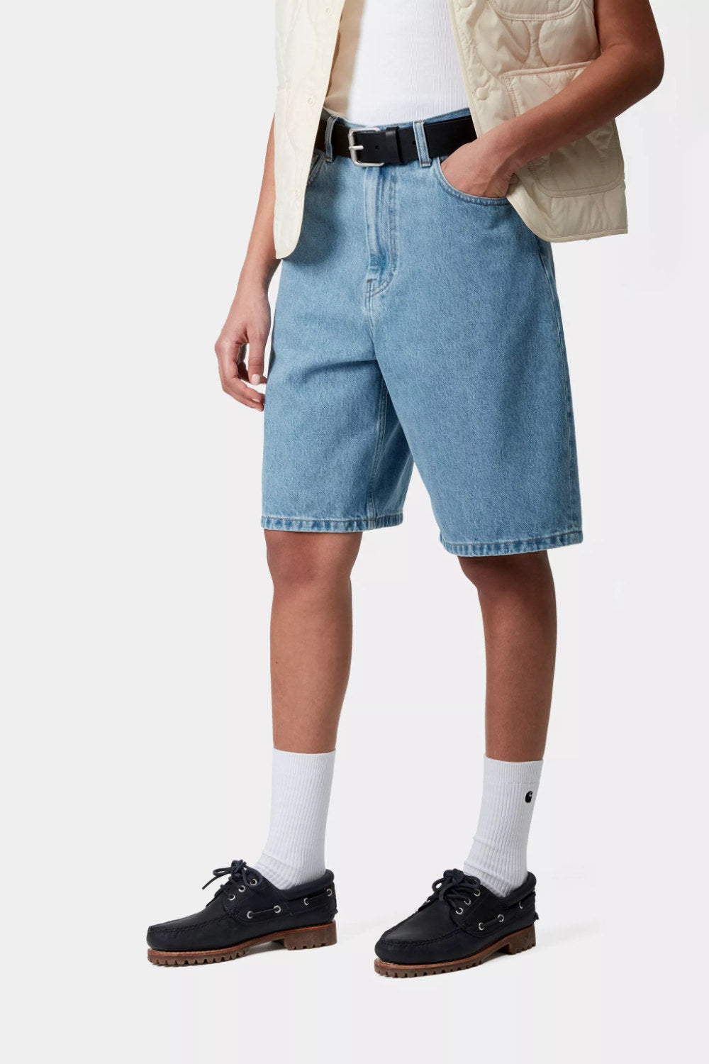 carhartt wip women brandon short blue stone bleached