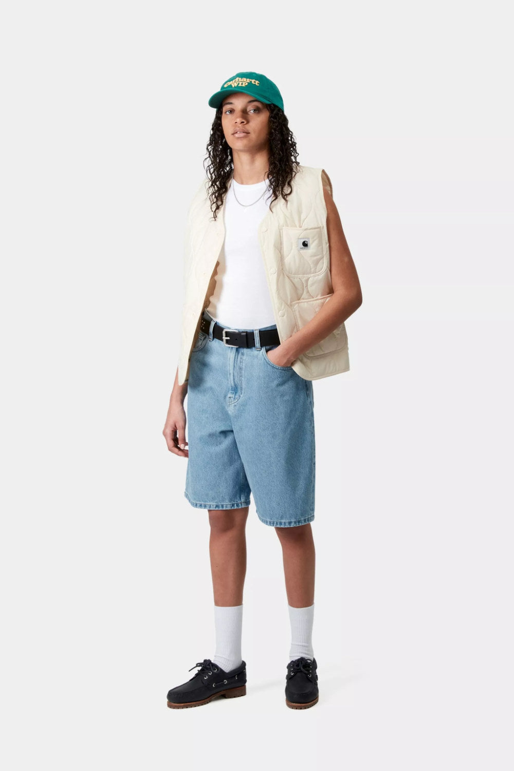 carhartt wip women brandon short blue stone bleached