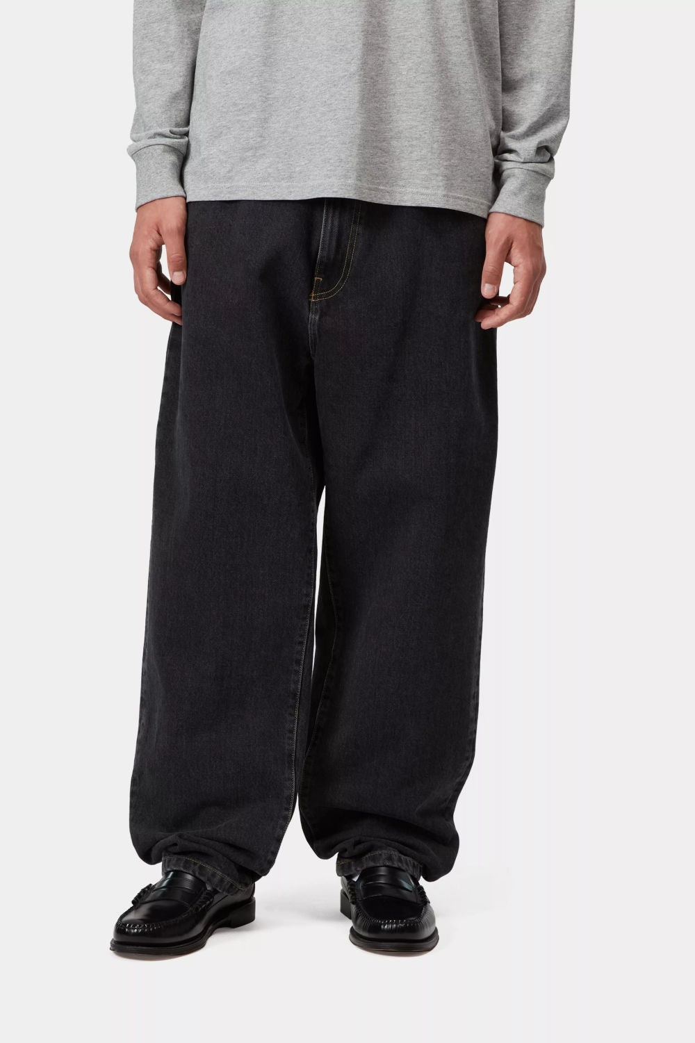 carhartt wip aaron pant black stone washed
