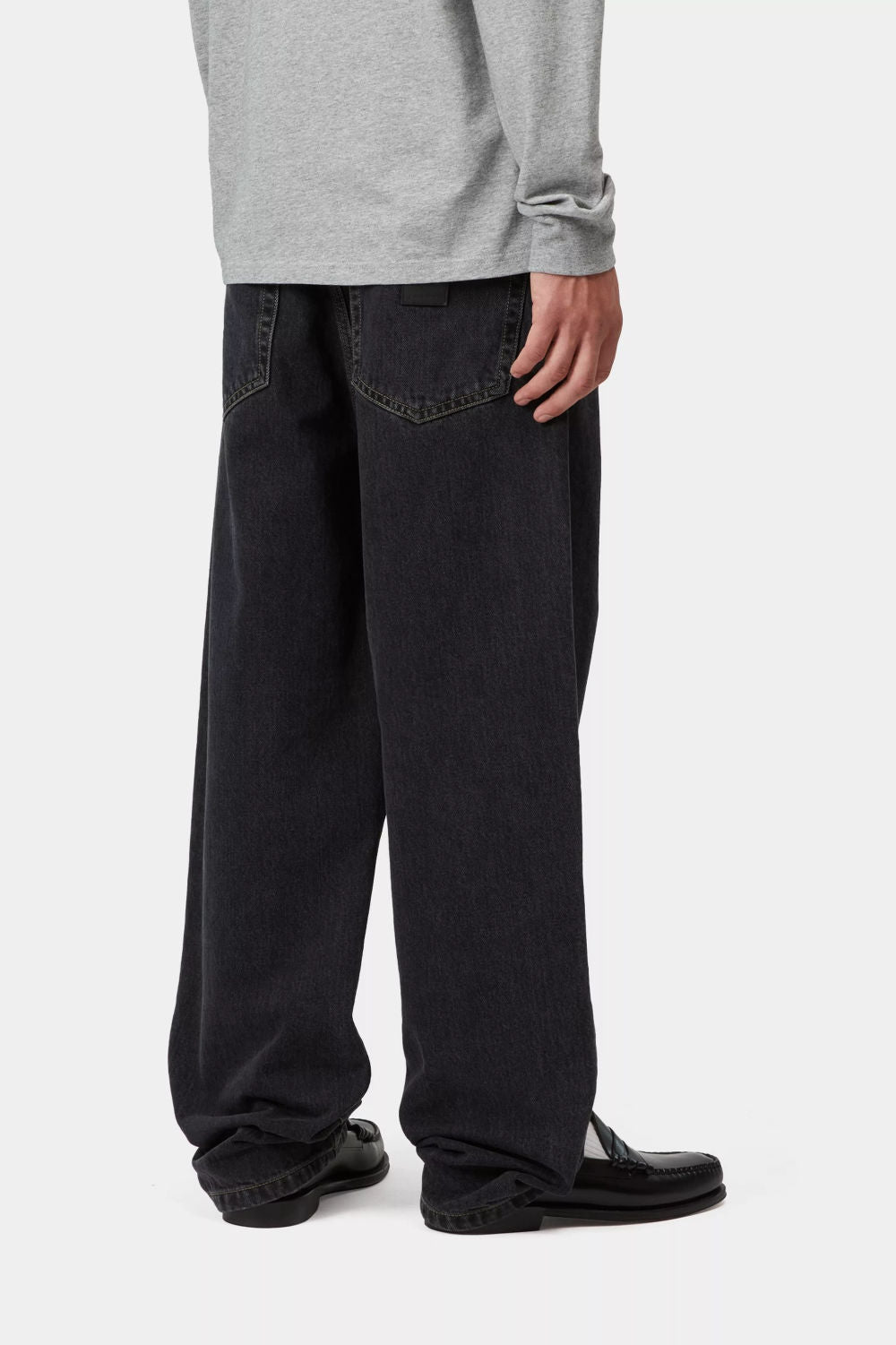 carhartt wip aaron pant black stone washed