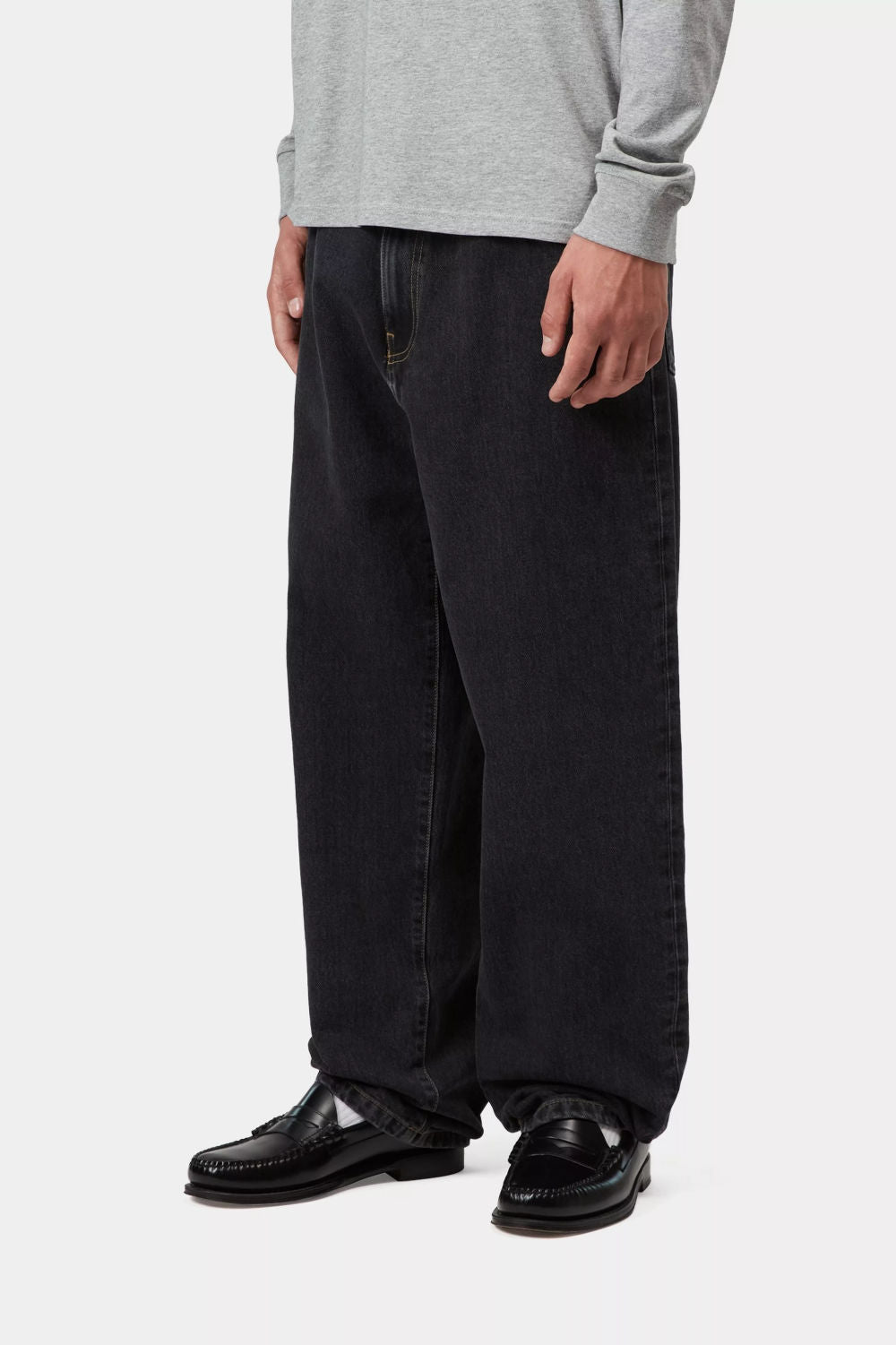 carhartt wip aaron pant black stone washed