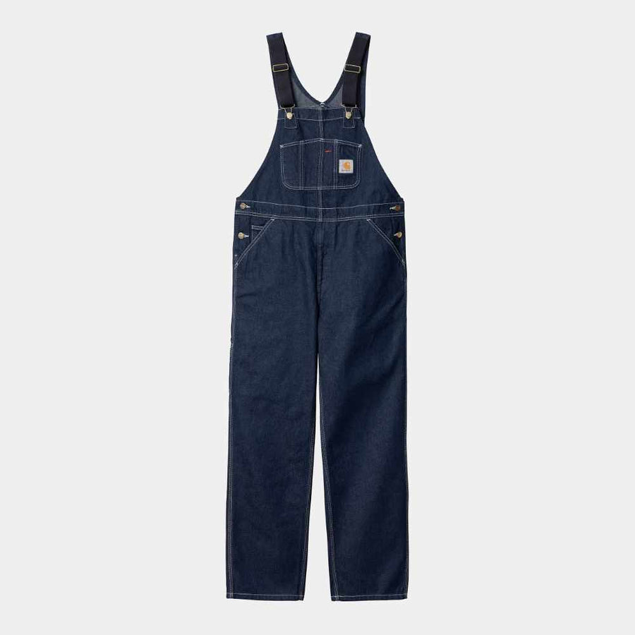 carhartt wip bib overall blue onewash