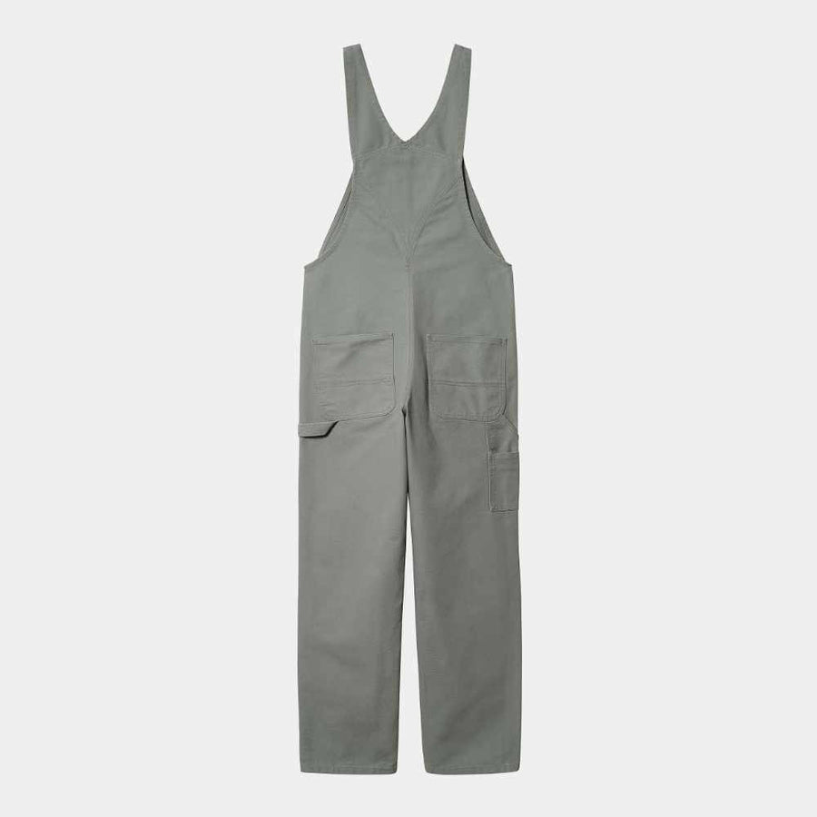 carhartt wip bib overall smoke green rinsed
