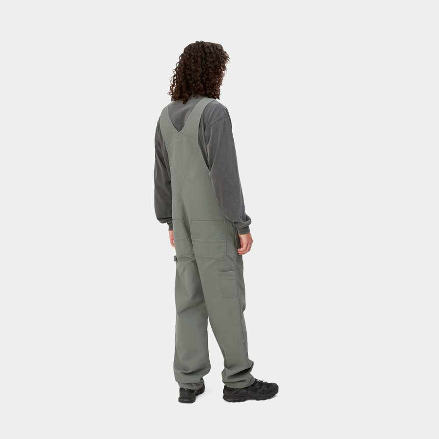 carhartt wip bib overall smoke green rinsed