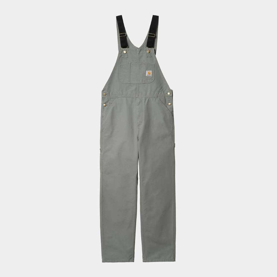 carhartt wip bib overall smoke green rinsed