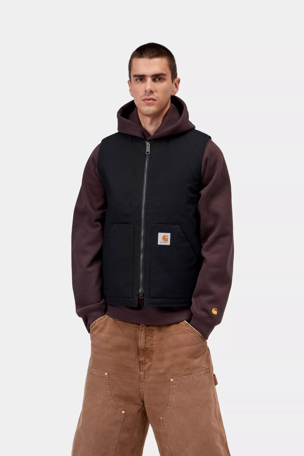 carhartt wip classic vest dark navy rigid