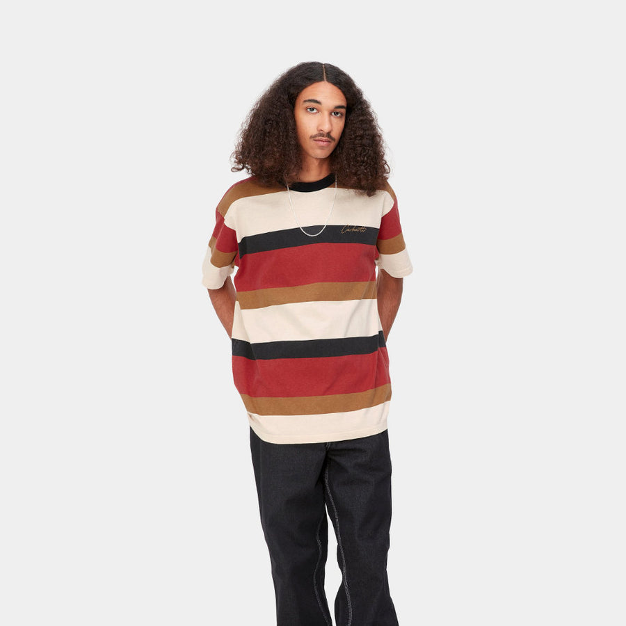 carhartt wip crouser short sleeve t-shirt crouser stripe arcade
