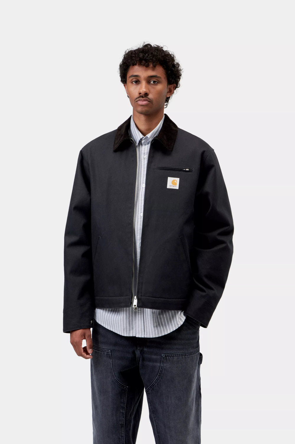 carhartt wip detroit jacket winter dark navy black rigid