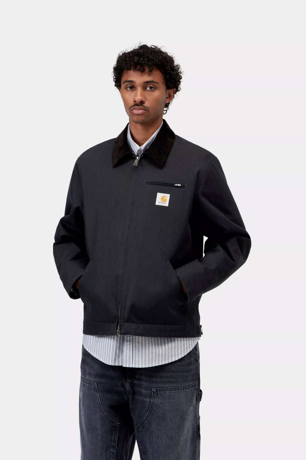 carhartt wip detroit jacket winter dark navy black rigid